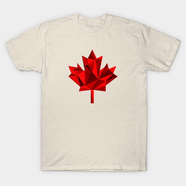 Low Poly Maple Leaf - Canada Flag T-Shirt by downformytown